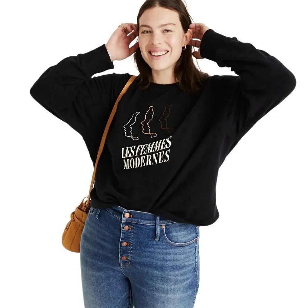 Madewell Black Les Femmes Modernes Sweatshirt Sz S